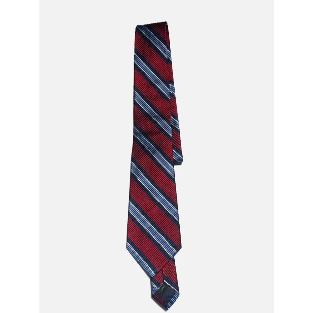 Talbots Kids Necktie Boys One Size Red Blue Striped Prep Formal Classic Tie